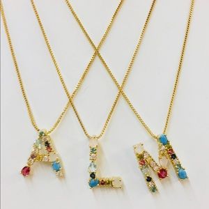 Rainbow gold initials